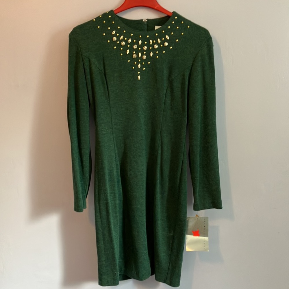 🆕 ScarlettKnitts  Green  long sleeve dress Sz 11-12